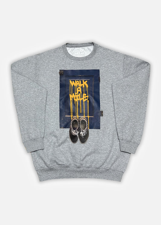 Walk A Mile Crewneck - Heather Grey